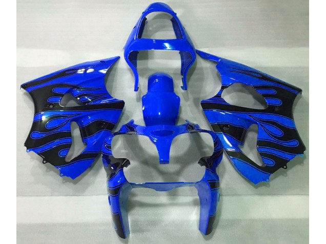 00-02 Blau & Schwarz Flamme Kawasaki ZX6R Motorrad Verkleidungen 00-02 Blau & Schwarz Flamme Kawasaki ZX6R Motorrad Verkleidungen