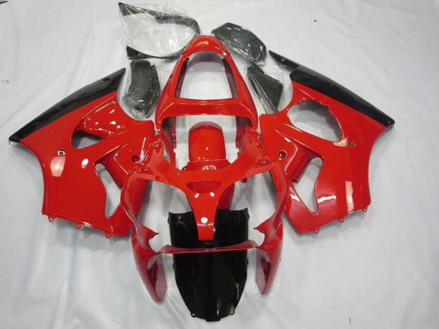 00-02 Rot & Schwarz Kawasaki ZX6R Motorrad Verkleidungen 00-02 Rot & Schwarz Kawasaki ZX6R Motorrad Verkleidungen
