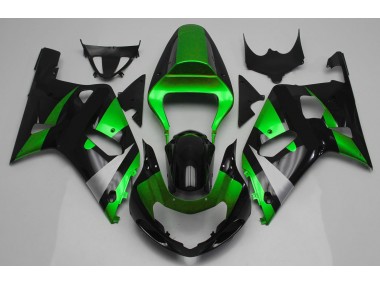 01-03 Glänzend Grün & Schwarz Suzuki GSXR 600-750 Motorrad Verkleidungen
