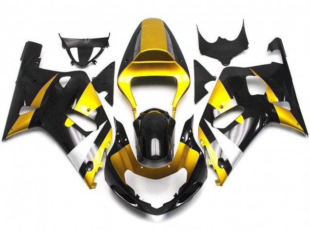 01-03 Gold & Schwarz Glänzend Suzuki GSXR 600-750 Motorrad Verkleidungen