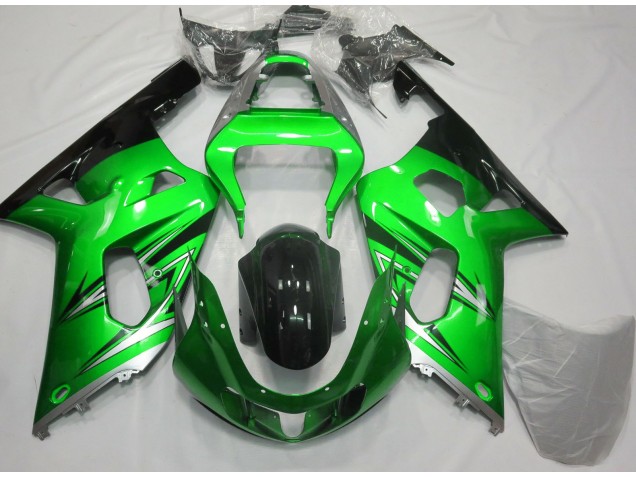 01-03 Grün & Silber Suzuki GSXR 600-750 Motorrad Verkleidungen