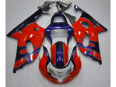 01-03 Rot Glänzend & Blau Suzuki GSXR 600-750 Motorrad Verkleidungen