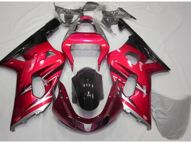 01-03 Rot & Silber Suzuki GSXR 600-750 Motorrad Verkleidungen 01-03 Rot & Silber Suzuki GSXR 600-750 Motorrad Verkleidungen