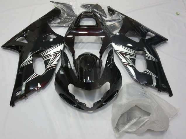 01-03 Schwarz Silber Glanz Suzuki GSXR 600-750 Motorrad Verkleidungen 01-03 Schwarz Silber Glanz Suzuki GSXR 600-750 Motorrad Verkleidungen