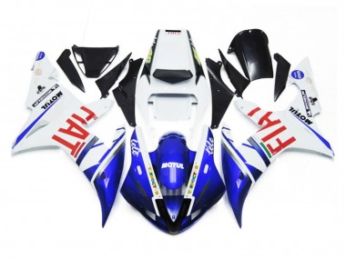 02-03 Glänzend Weiß & Blau Fiat Yamaha R1 Motorrad Verkleidungen