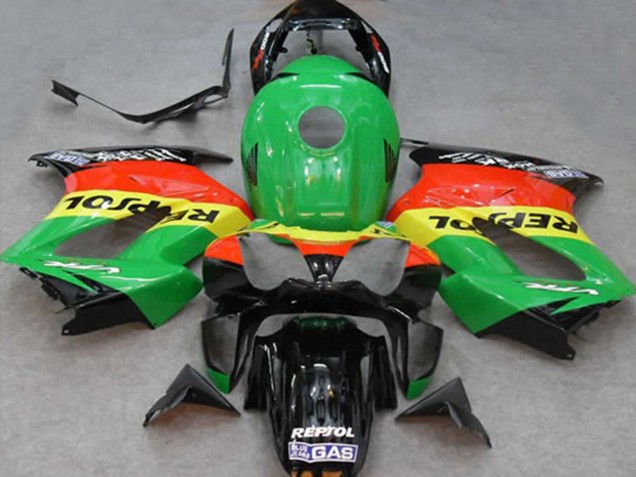 02-12 Grün Repsol Honda VFR800 Motorrad Verkleidungen 02-12 Grün Repsol Honda VFR800 Motorrad Verkleidungen