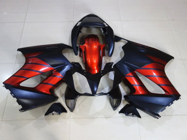 02-12 Rot & Schwarz Honda VFR800 Motorrad Verkleidungen