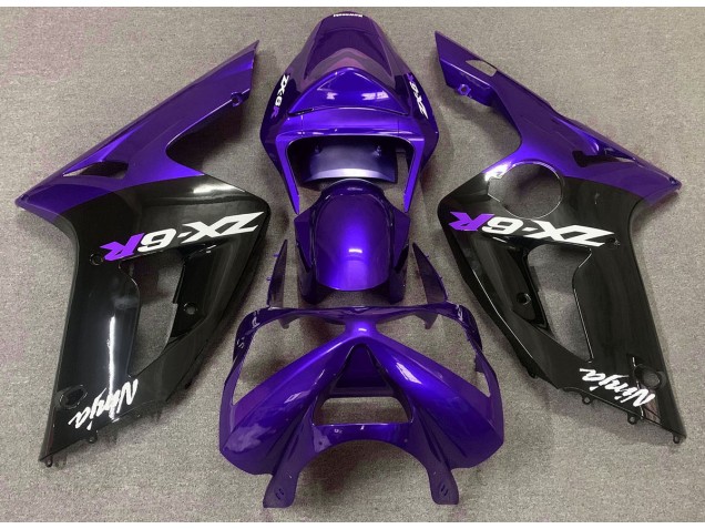 03-04 Glanz Lila & Schwarz Kawasaki ZX6R Motorrad Verkleidungen