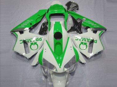 03-04 Glänzend Weiß & Grün Pramac Honda CBR600RR Motorrad Verkleidungen