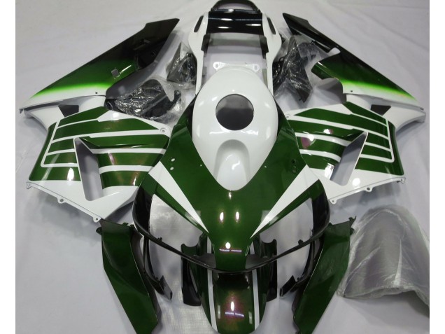03-04 Glänzend Weiß & Grün Verblassen Honda CBR600RR Motorrad Verkleidungen