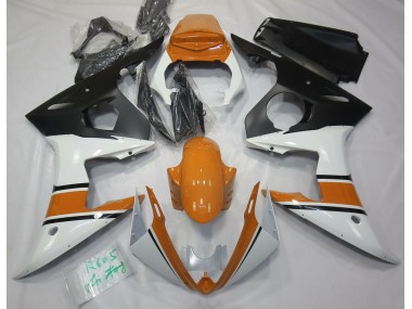 03-04 Glänzend Weiß & Orange Yamaha R6 Motorrad Verkleidungen