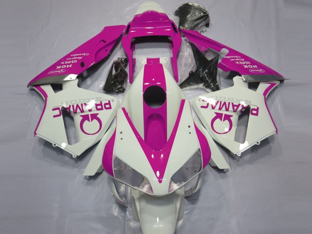 03-04 Glänzend Weiß & Rosa Pramac Honda CBR600RR Motorrad Verkleidungen