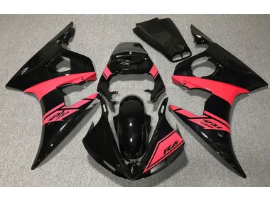 03-04 Glänzend Schwarz & Rot Yamaha R6 Motorrad Verkleidungen
