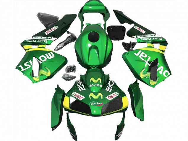 03-04 Grün Movistar Honda CBR600RR Motorrad Verkleidungen