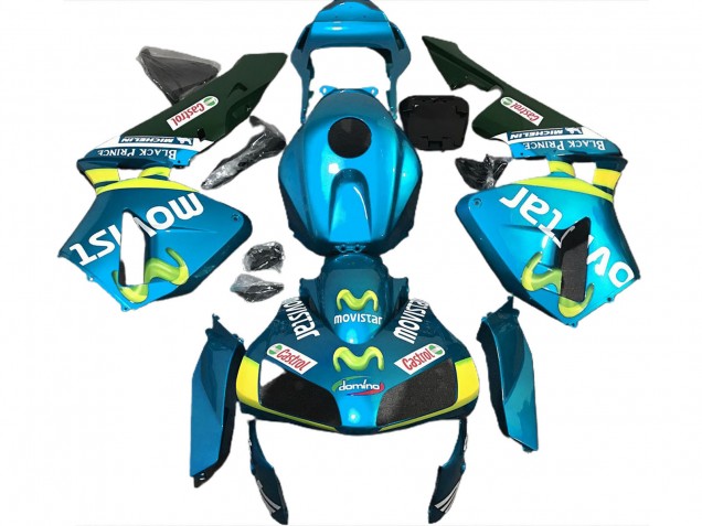 03-04 Hellblau Movistar Honda CBR600RR Motorrad Verkleidungen
