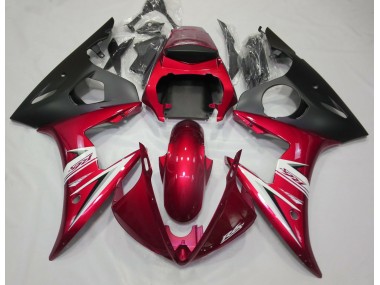 03-04 Rot Glänzend & Weiß Yamaha R6 Motorrad Verkleidungen