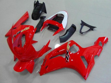 03-04 Rot & Weiß Kawasaki ZX6R Motorrad Verkleidungen