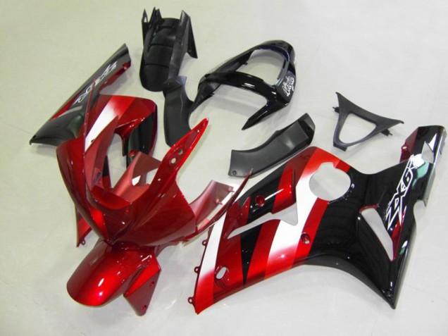 03-04 Rot & Schwarz Kawasaki ZX6R Motorrad Verkleidungen 03-04 Rot & Schwarz Kawasaki ZX6R Motorrad Verkleidungen