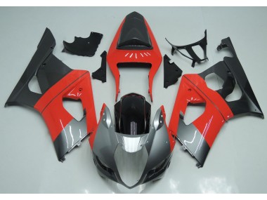 03-04 Rot-Silber & Schwarz Suzuki GSXR 1000 Motorrad Verkleidungen