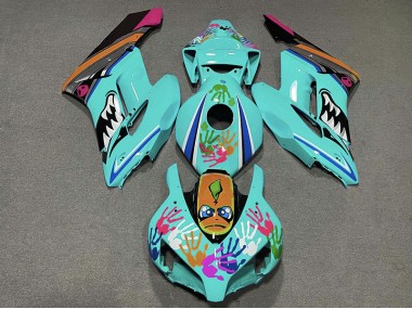04-05 Blaugrüner Hai Honda CBR1000RR Motorrad Verkleidungen