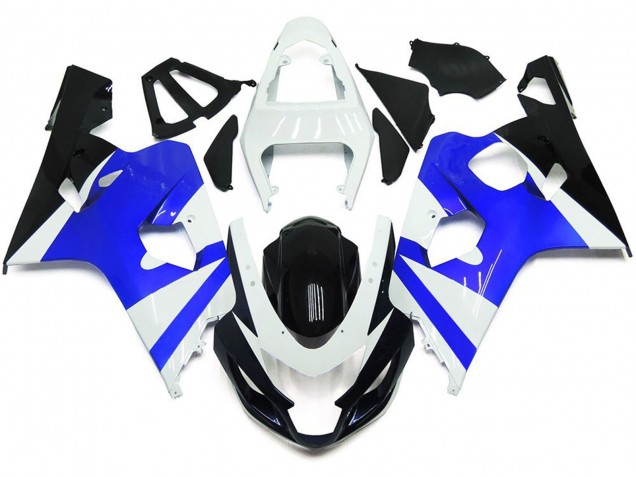 04-05 Glänzend Weiß & Glänzend Blau Suzuki GSXR 600-750 Motorrad Verkleidungen