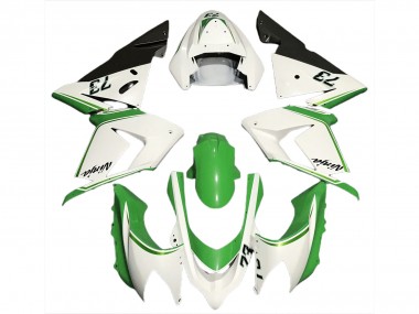 04-05 Glänzend Weiß & Grün Kawasaki ZX10R Motorrad Verkleidungen