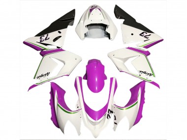 04-05 Glänzend Weiß & Pink Kawasaki ZX10R Motorrad Verkleidungen