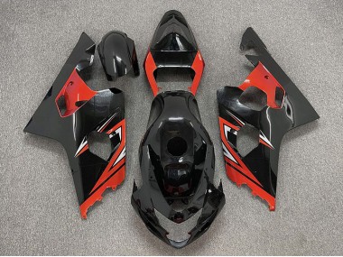 04-05 Glänzend Schwarz & Rot Suzuki GSXR 600-750 Motorrad Verkleidungen