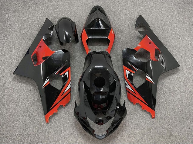04-05 Glänzend Schwarz & Rot Suzuki GSXR 600-750 Motorrad Verkleidungen