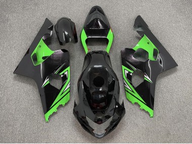 04-05 Glänzendes Schwarz & Grün Suzuki GSXR 600-750 Motorrad Verkleidungen