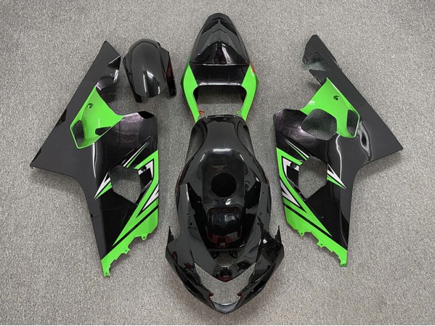 04-05 Glänzendes Schwarz & Grün Suzuki GSXR 600-750 Motorrad Verkleidungen 04-05 Glänzendes Schwarz & Grün Suzuki GSXR 600-750 Motorrad Verkleidungen