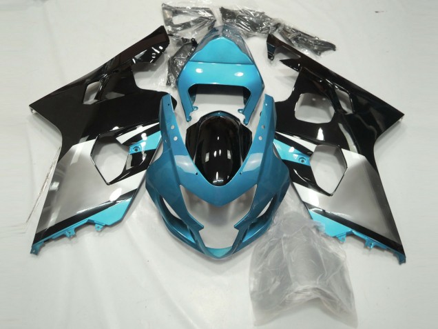 04-05 Hellblau Silber & Schwarz Suzuki GSXR 600-750 Motorrad Verkleidungen 04-05 Hellblau Silber & Schwarz Suzuki GSXR 600-750 Motorrad Verkleidungen