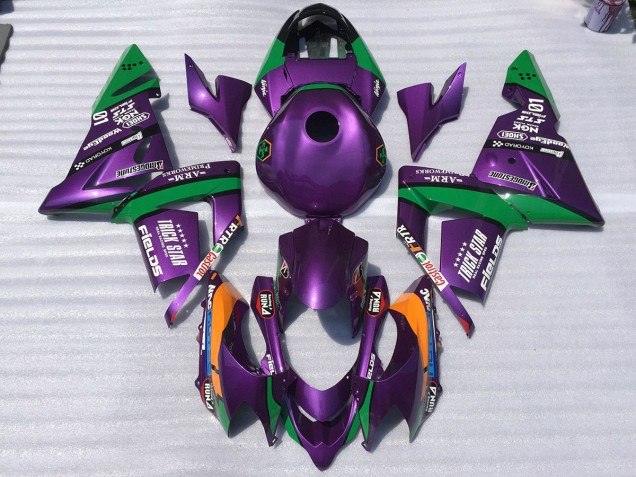 04-05 Lila & Grün Trickstar Kawasaki ZX10R Motorrad Verkleidungen