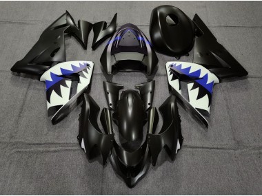 04-05 Matt Schwarzer & Tiefes Blauer Hai Kawasaki ZX10R Motorrad Verkleidungen