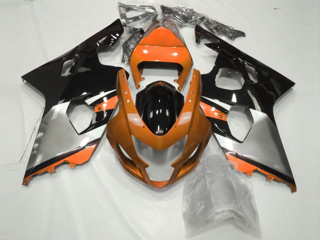 04-05 Orange Silber & Schwarz Suzuki GSXR 600-750 Motorrad Verkleidungen 04-05 Orange Silber & Schwarz Suzuki GSXR 600-750 Motorrad Verkleidungen