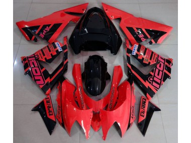 04-05 Rot & Schwarz & Logos Kawasaki ZX10R Motorrad Verkleidungen
