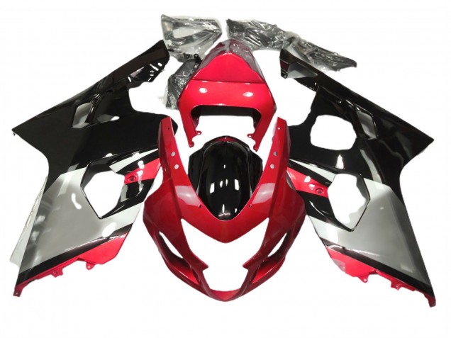 04-05 Rot-Silber & Schwarz Suzuki GSXR 600-750 Motorrad Verkleidungen 04-05 Rot-Silber & Schwarz Suzuki GSXR 600-750 Motorrad Verkleidungen