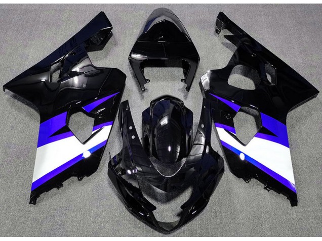 04-05 Schwarz Glänzend & Blau Suzuki GSXR 600-750 Motorrad Verkleidungen 04-05 Schwarz Glänzend & Blau Suzuki GSXR 600-750 Motorrad Verkleidungen
