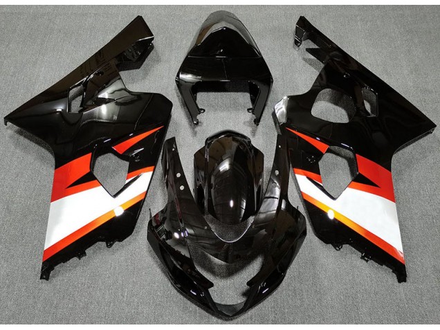 04-05 Schwarz Glänzend & Orange Suzuki GSXR 600-750 Motorrad Verkleidungen