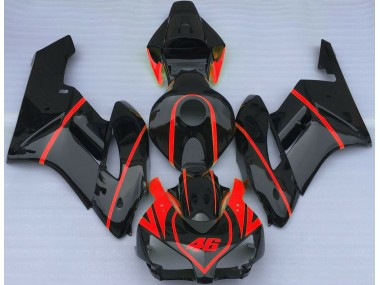 04-05 Schwarz Glänzend & Rot Honda CBR1000RR Motorrad Verkleidungen