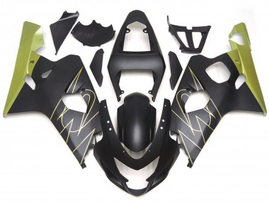 04-05 Schwarz Matt & Gold Corona Benutzerdefiniert Suzuki GSXR 600-750 Motorrad Verkleidungen