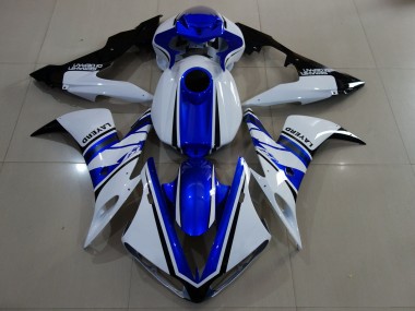 04-06 Glänzend Weiß & Blau Yamaha R1 Motorrad Verkleidungen