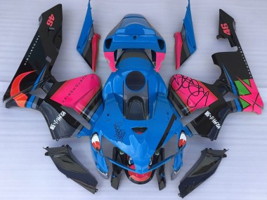 05-06 Blauer Hai & Rosa Honda CBR600RR Motorrad Verkleidungen