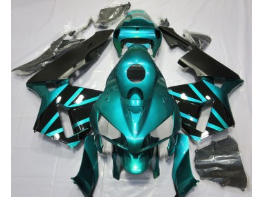 05-06 Blaugrünes & Glänzendes Schwarzes Design Honda CBR600RR Motorrad Verkleidungen
