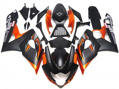 05-06 Custom Matt & Glanz Schwarz & Orange Suzuki GSXR 1000 Motorrad Verkleidungen