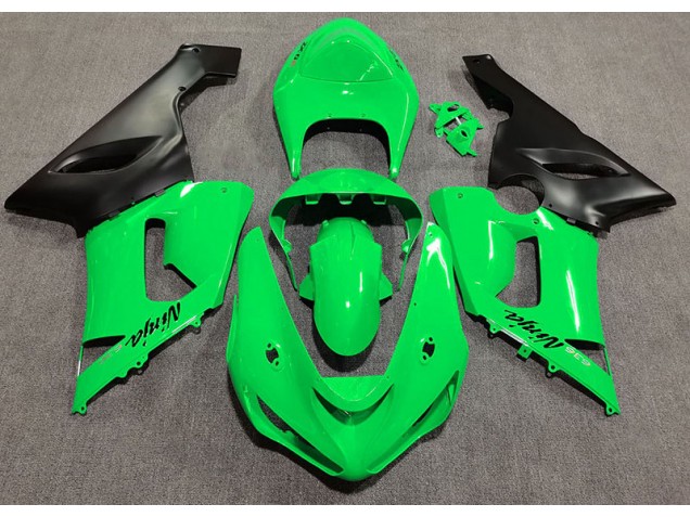 05-06 Glänzend Grün Kawasaki ZX6R Motorrad Verkleidungen 05-06 Glänzend Grün Kawasaki ZX6R Motorrad Verkleidungen