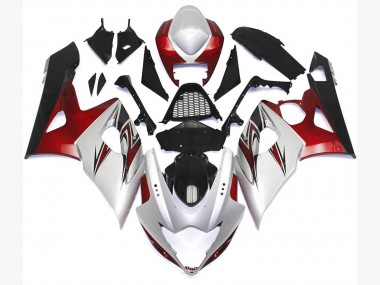 05-06 Glänzend Weiß Mit Silbernen Akzenten & Bronze Suzuki GSXR 1000 Motorrad Verkleidungen