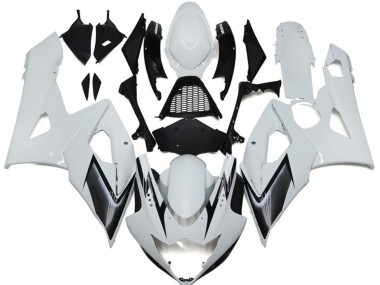 05-06 Glänzend Weiß Mit Silbernen Akzenten Suzuki GSXR 1000 Motorrad Verkleidungen