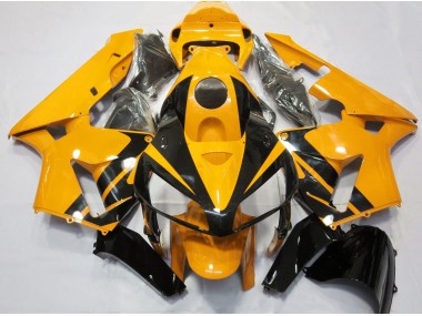05-06 Hellorange & Glänzendes Schwarzes Design Honda CBR600RR Motorrad Verkleidungen