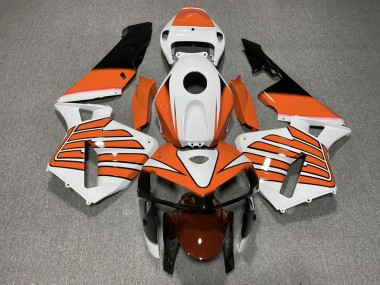 05-06 Orange-Weiße Flügel Honda CBR600RR Motorrad Verkleidungen